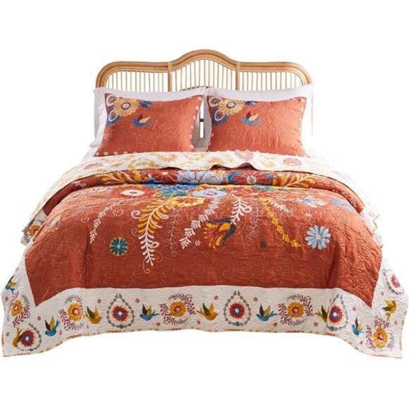 Greenland Home Barefoot Bungalow Topanga Quilt Set 3-Piece Full/Queen Multi